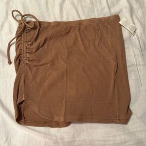 Aerie Tan Ruched Swim Skirt